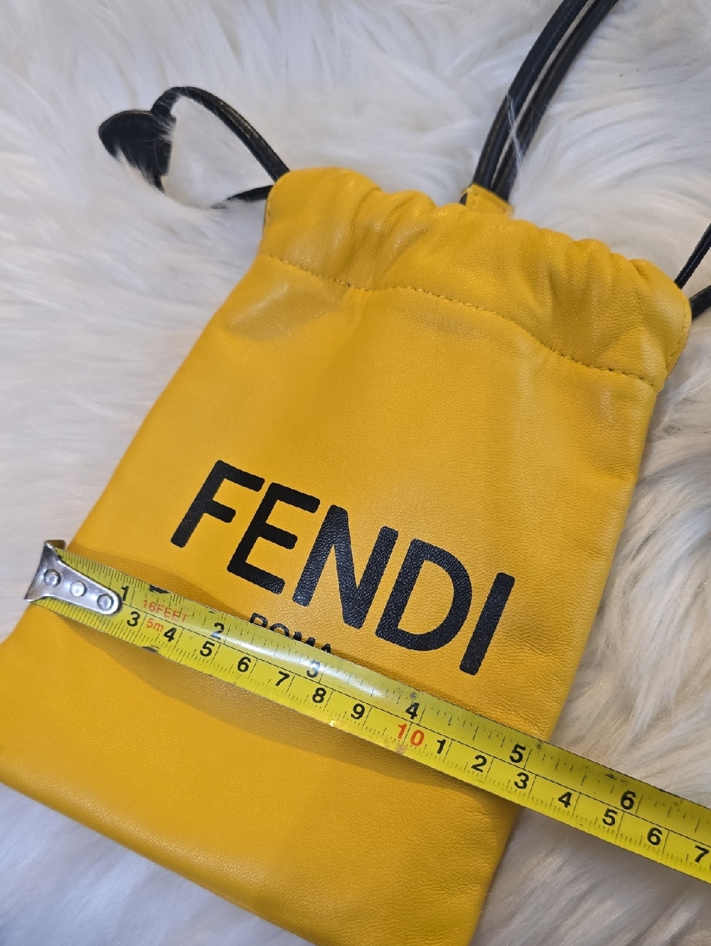 Fendi‎ Yellow Drawstring Mini Pouch - Picture 14 of 17